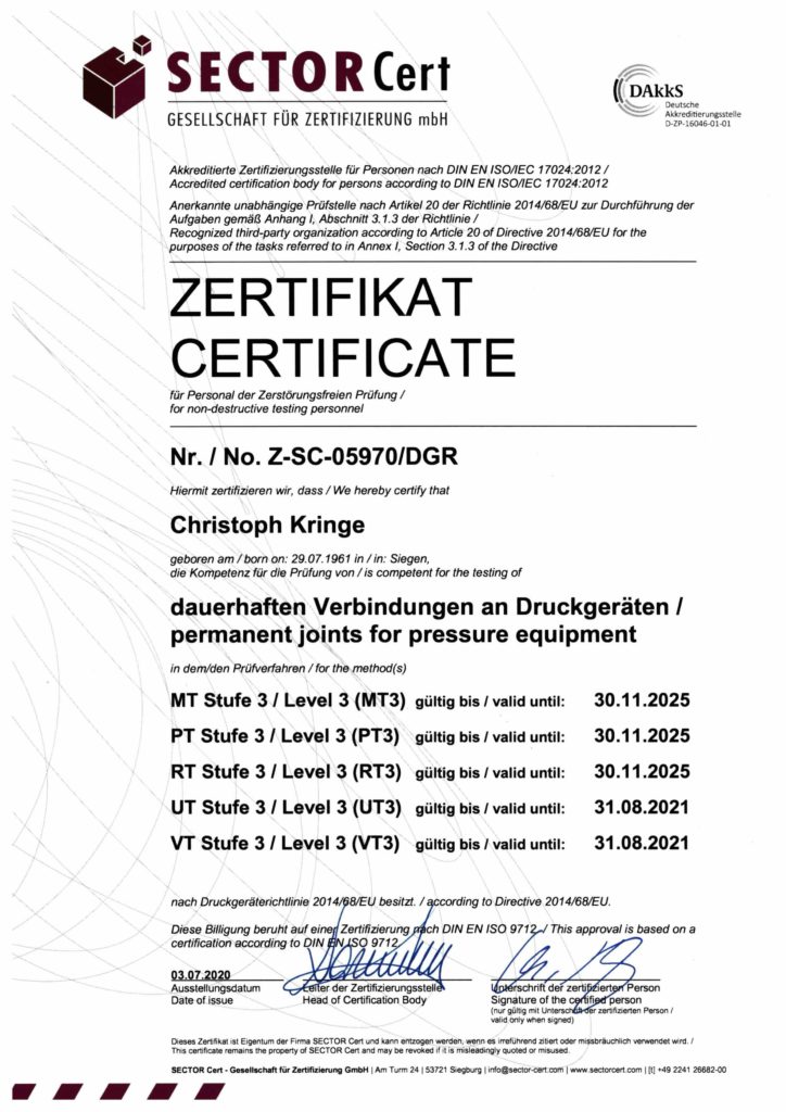 Stufe 3 Dgr Zertifikat Bis 08:2021 Und 11:2025